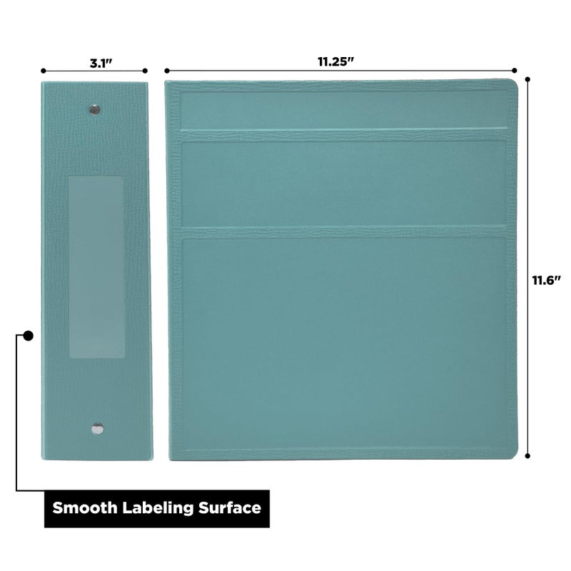 Carstens 3-Inch Heavy Duty 3-Ring Binder - Side Opening, Powder Blue, Durable Plastic, Precision No-Gap Rings, Waterproof Cover, No Pockets, Holds 400 US Letter Sheets, BPA-Free, Made in USA (1744-3R) - Image 2